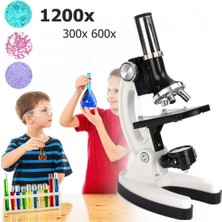 Aesco -Mikroskop Taşınabilir Set 28 Parça Eğitim Mikroskop Kiti 300X 600X ve 1200X Çocuklara ( Lisinya )