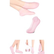 Aesco 1 Çift Silikon Jel Topuk Nemlendirici Çorap Ayak Bakımı Çatlama Koruyucu Krem Çorabı - Lisinya