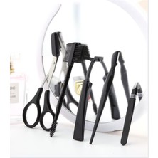 Liora Gaman 5ın1 Kaş ve Kirpik Bakım Seti - Kaş Makası, Cımbızı, Tarağı, Dikey ve Yatay Usturası