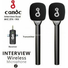 Aesco Çift Mikrofonlu Profosyonel Kablosuz Yüksek Kaliteli Ses Kaydı Röportaj Mikrofonu - Lisinya