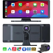 Aesco 4K Ultra Araç Içi Ön ve Arka Kameralı Ekran Hd 2 Kameralı Torpido Üstü Araç Multimedya - Lisinya