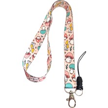 Liora Mantar Desenli Boyun Ipi Telefon Askısı Lanyard
