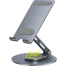 Liora Nr2 Masaüstü Telefon Tutucu Döner Alüminyum Paslanmaz Çelik Katlanabilir