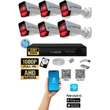 Vartek Bilişim 6 Kameralı Ahd Full Hd 9 LED 5mp Kamera Seti - 320GB HDD Dahil Gece (Siyah-Beyaz) Görüş