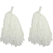 Aesco 1 Çift ( 2 Adet ) Beyaz Renk 23 Nisan Gösteri Ponponu - Lisinya