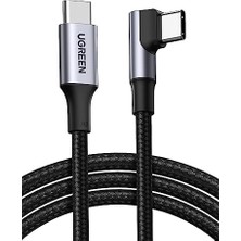 Liora Type-C To Type-C 100 W 5A Örgülü 90 Derece Şarj Kablosu 2 Metre