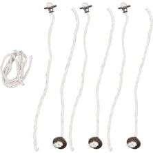 Liora Kopçalı Kandil Fitili Ip Kalınlığı 3 mm 6 Adet Set 1 Metre Yedekli Fitil