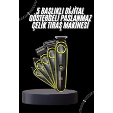 Aesco Unısex Çok Fonksiyonlu Bakım Seti LED Göstergeli Tıraş Makinesi Saç Sakal Vücut - Lisinya