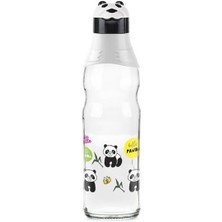 Aesco Sevimli Panda Tasarımlı Cam Suluk  Sızdırmaz 1000 ml - Lisinya