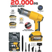 Vothoon 25.000MAH Çift Bataryalı Auhma 20.000PA Ultra Çekim Güçlü Çantalı Araç Temizleme Süpürgesi