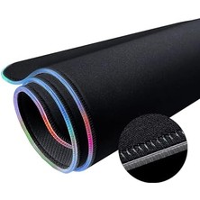 Liora Raptor 90X40CM Mikrofiber Yüzey/kaydırmaz Kauçuk Zemin 360° Rgb Dikişli Xxl Mousepad - Siyah