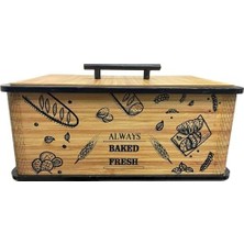 Nexa Kapaklı Ahşap Ekmeklik, Kahverengi Doğal Ahşap Malzeme, Mutfak Dekoratif Saklama Kutusu