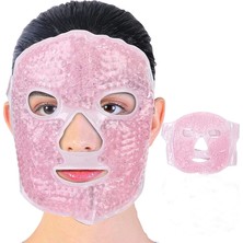 Aesco Terapi Jel Yüz Maskesi Soğuk ve Sıcak Boncuklu Ayarlanabilir Maske (Pembe) ( Lisinya )