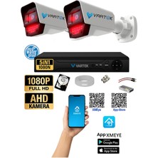 Vartek Bilişim 2 Kameralı Ahd Full Hd 9 LED 5mp Kamera Seti - 320GB HDD Dahil Gece (Siyah-Beyaz) Görüş