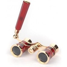 Aesco Nefis Işlemeli, Tiyatro / Opera Dürbünü 3X25 Prinç Metal Kaplamalı Retro Kahverengi - Lisinya