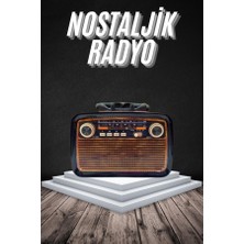 Aesco Eskitme Nostalji Tasarımlı Bluetoothlu Nostalji Radyo Ahşap Nostaljik Görünümlü - Lisinya