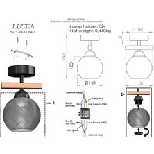 Liora Beta Tekli Siyah Plafonyer