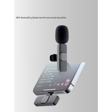 Aesco Çift Mikrofonlu Kablosuz Kayıt Seti iPhone Uyumlu Mini Mikrofon - Lisinya