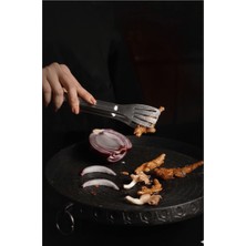 Aesco Maşa Paslanmaz Barbekü Maşası - 25 cm Mutfak Ekmek Maşası - Lisinya