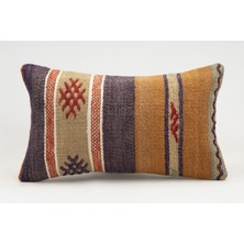 Kilim Wholesale El Yapımı Kilimden Yapılmış Vintage Kırlent Kılıfı, Yün, 30X50 cm