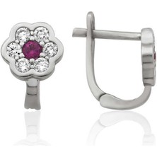 Fm Gümüş Çiçek Küpe