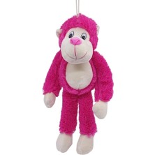 Aesco Peluş Maymun 40 cm - Yumuşak Peluş - G5501 - Pembe (Lisinya)