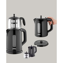 Aesco 0,9 L Cam Demlik ve 1,7 L Su Haznesi ile Çay Keyfi - Lisinya