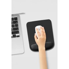Liora Kare Bilek Destekli Konfor Kaymaz Ergonomik Mouse Pad Siyah Siyah