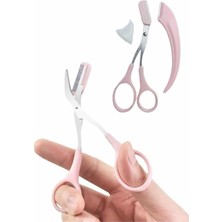 Aesco 2'li Kaş Bakım Seti Taraklı Kaş Makası ve Kaş Usturası Kaş Şekillendirici - Lisinya