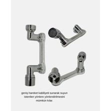 Aesco 1080° Dönebilen Musluk Ucu – Su Tasarruflu, Esnek ve 360° Çift Eksenli Başlık - Lisinya