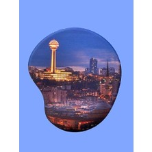 Liora Rakkun Shop Türkiye Serisi - Ankara Atakule Baskılı Bilek Destekli Mouse Pad