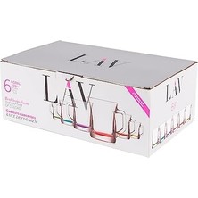 Liora , ZPL404 Zen, Thee Glazen Met Handvat Macchiato Cacao Bont Cay Bardagi, Kulplu, 6'lı, Renkli