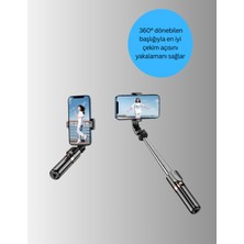 Aesco Bluetooth Işıklı Uzaktan Kumandalı Selfie Çubuğu – 130 cm Yükseklik - Lisinya