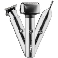 Liora 3'ü 1 Arada Erkek Bakım Seti, Tıraş Makinesi, Saç Kesme ve Burun Kılı Düzeltici, Gümüş