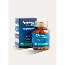 Aprivex Magover Magnezyum + Vitamin B6 60 Kapsül | Sitrat, Malat, Bisglisinat, Taurat
