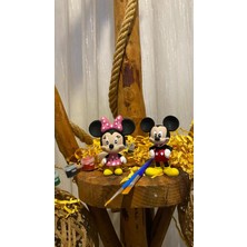 Printella Mickey & Minnie Mouse Boyama Seti – Sevgili & Çocuklara Özel, 6 Renk Akrilik Boya, 2 Fırça