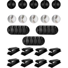 Liora 21 Parça Kablo Tutucu Seti | Yapışkanlı Kablo Klipsi | Masa Üstü Kablo Düzenleyici | Şarj Kablosu, Kulaklık, Usb, Hdmı, Mouse Kablosu Için | Ofis & Ev Kullanımı | Kablo Yönetimi Çözümü