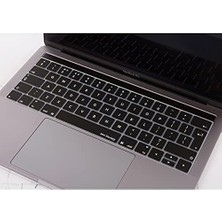 Liora Pro Klavye Koruyucu Silikon Uk-Eu Düzeni Ince Yıkanabilir Toz ve Sıvı Koruma Bar Uyumlu A1706 A1989 A2159 A1707 A1990 Ters L Enter Siyah