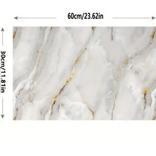 Aesco Vinil Beyaz Mermer Desenli Alüminyum Plastik Duvar Sticker - Lisinya