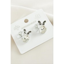 Zero Land Matrixzn Kelebek Inci Taşlı Metal Küpe - Kırmızı