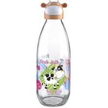 Aesco Inek Tasarımlı Sevimli Cam Suluk - Süt Şişesi 1000 ml - Lisinya