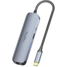 Liora Type-C Pd 100W 5 Portlu 4K 60Hz HDMI Gigabit Ethernet USB 3.0 Çoklayıcı Hub
