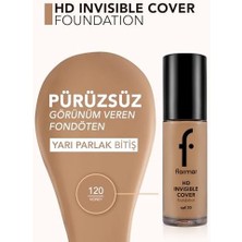 Liora Invisible Cover Hd Hafif Yapılı & Yarı Parlak Bitişli SPF30 Fondöten 120 Hney