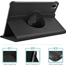 Liora Katumo Kılıf For Pad 5/pad 5 Pro 11 Inç 2021, 360° Döndürme ve Stand Fonksiyonlu Ince Koruyucu Deri Kılıf, Kitap Kapağı Hafif Folio, Siyah