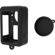 Liora Osmo Action 3/4 Uyumlu Silikon Koruma Kılıfı, 2 Parça Set, Siyah (Siyah)