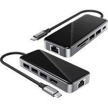 Liora Type-C 10-In-1 USB C Hub Docking Station | 4K Hdmı, Ethernet, 5gbps USB 3.0, Sd/tf Kart Okuyucu, 55W Pd Şarj, Çoklu Bağlantı Adaptörü Laptop, , Pc ve Telefon Uyumlu | HC76