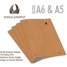 Liora Journal 4’lü Kareli Tel Dikişli Defter Seti – Kapak, Hafif Holme Kağıt, A6 – Toplam 288 Sayfa