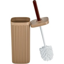 Aesco Rattan Wc Klozet Temizleme Fırçası - Antrasit - Lisinya