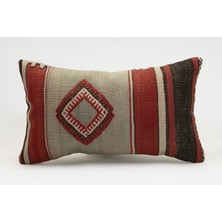 Kilim Wholesale El Yapımı Kilimden Yapılmış Vintage Kırlent Kılıfı, Yün, 30X50 cm