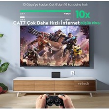 Liora Cat7 Ethernet Kablosu 10GBPS Premium Internet Lan Kablo Flat Modem Ağ Kablosu (15 Metre)